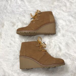 Toms Heeled Wedge Booties
